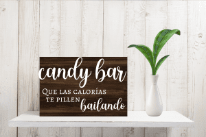 Cartel de Rincón-Madera-Candy Bar y Bailar
