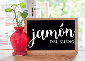 Cartel de Rincón-Pizarra-Jamón