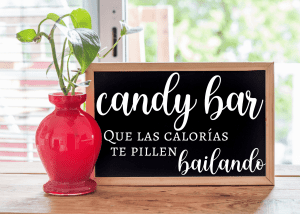 Cartel de Rincón-Pizarra-Candy Bar y Bailar