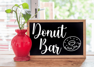 Cartel de Rincón-Pizarra-Donut Bar