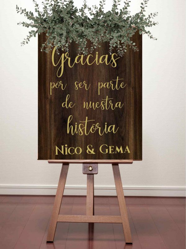Cartel de Bienvenida - Madera - Gracias por ser