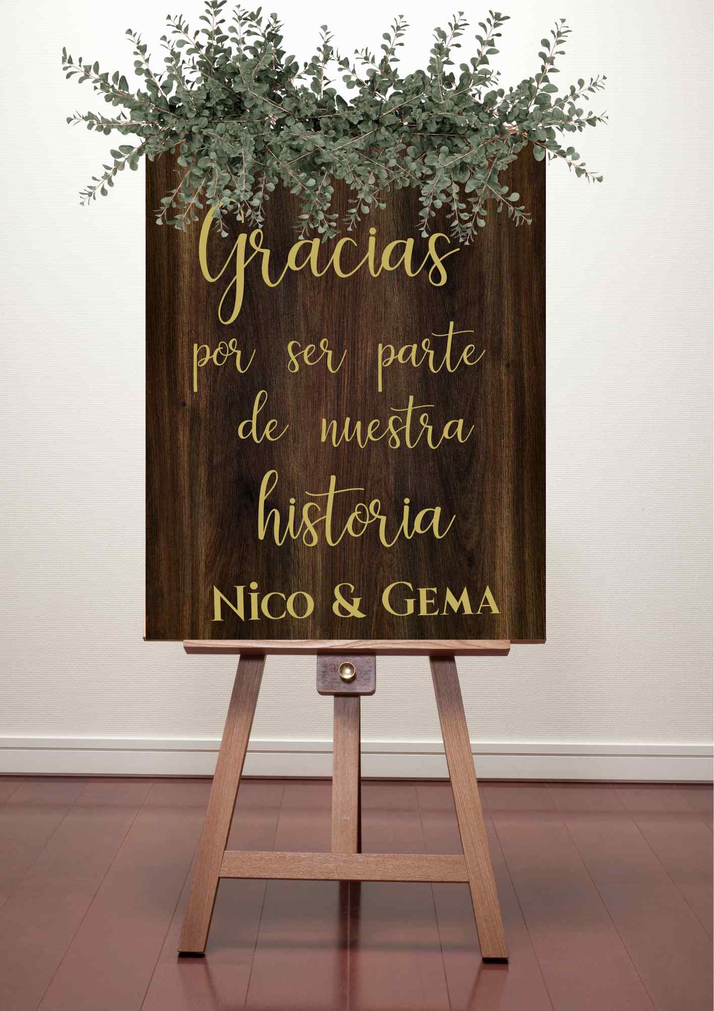 Cartel de Bienvenida - Madera - Gracias por ser