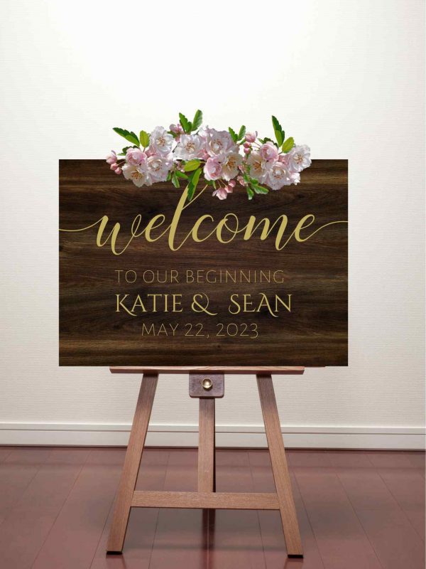 Cartel de Bienvenida - Madera - Welcome to our Beginning