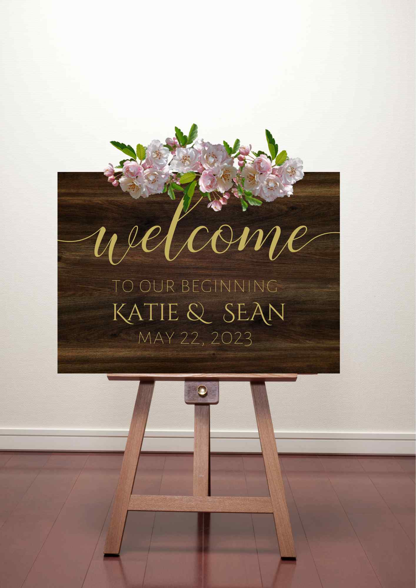 Cartel de Bienvenida - Madera - Welcome to our Beginning