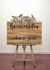 Cartel de Bienvenida - Madera - Bievenidos a la boda del año