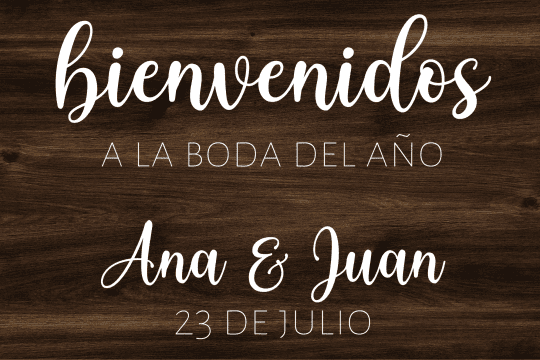 Cartel de Bienvenida - Madera - Bievenidos a la boda del año - Imagen 9