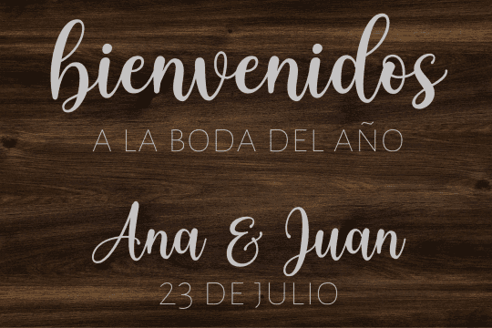 Cartel de Bienvenida - Madera - Bievenidos a la boda del año - Imagen 8