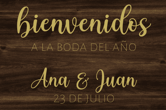 Cartel de Bienvenida - Madera - Bievenidos a la boda del año - Imagen 7