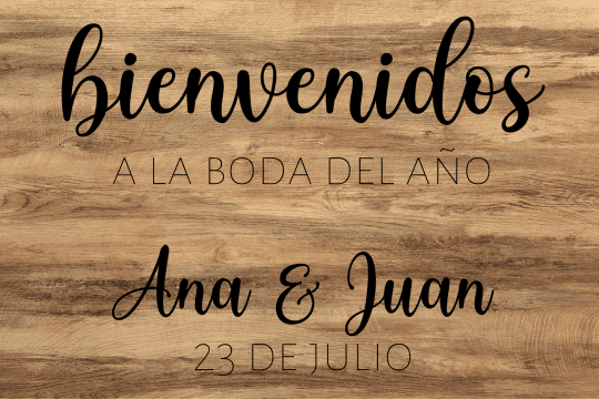 Cartel de Bienvenida - Madera - Bievenidos a la boda del año - Imagen 5