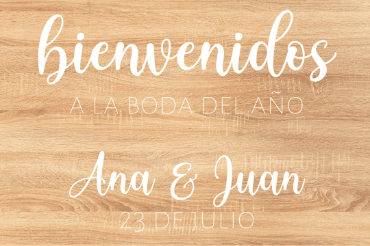 Cartel de Bienvenida - Madera - Bievenidos a la boda del año - Imagen 4