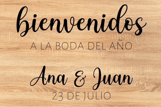 Cartel de Bienvenida - Madera - Bievenidos a la boda del año - Imagen 3