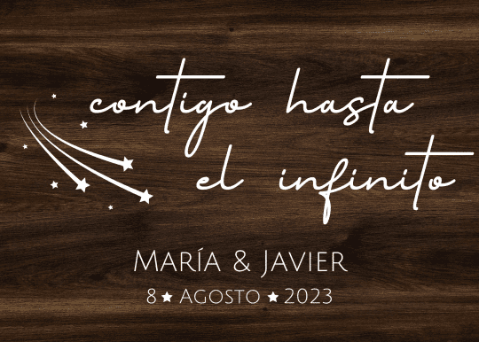 Cartel de Bienvenida - Madera - Contigo hasta el infinito - Imagen 9