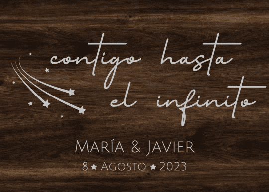 Cartel de Bienvenida - Madera - Contigo hasta el infinito - Imagen 8