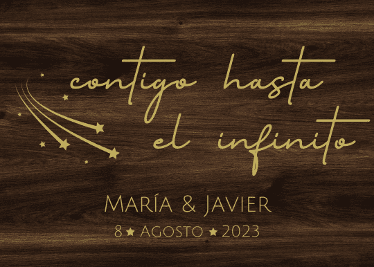 Cartel de Bienvenida - Madera - Contigo hasta el infinito - Imagen 7