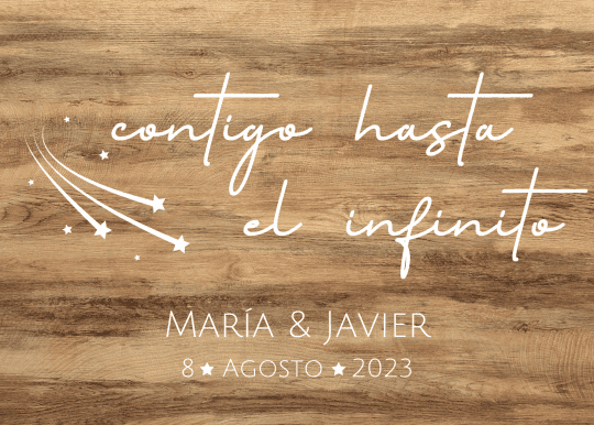 Cartel de Bienvenida - Madera - Contigo hasta el infinito - Imagen 6