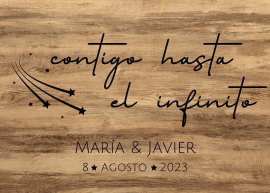 Cartel de Bienvenida - Madera - Contigo hasta el infinito - Imagen 5