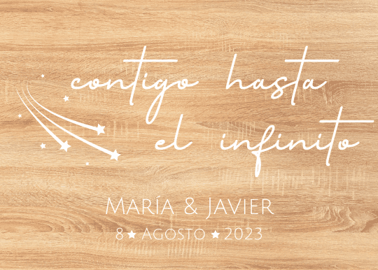 Cartel de Bienvenida - Madera - Contigo hasta el infinito - Imagen 4