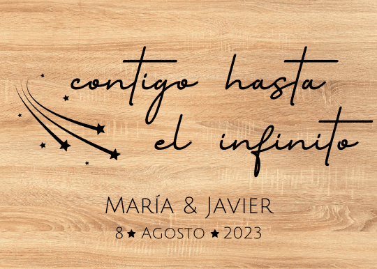 Cartel de Bienvenida - Madera - Contigo hasta el infinito - Imagen 3