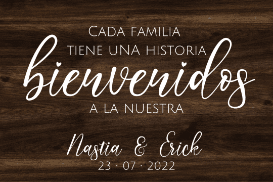 cartel bienvenida nuestra historia 5