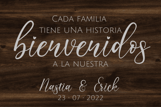 cartel bienvenida nuestra historia 7