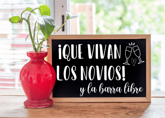 rincón pizarra vivan los novios
